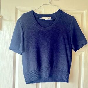 ST JOHN Short Sleeve Navy Top